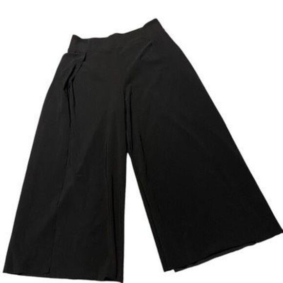 Athleta Womens Black Wide-Leg Crop Pants Size 12T - Picture 4 of 5